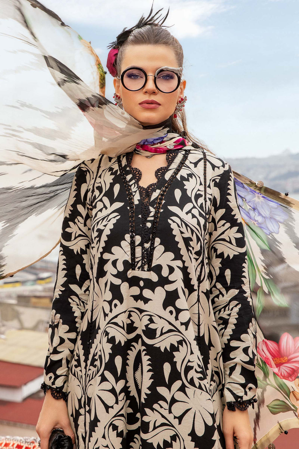 3 Piece Unstitched Printed Cambric Suit by Maria B| Sehra Collection