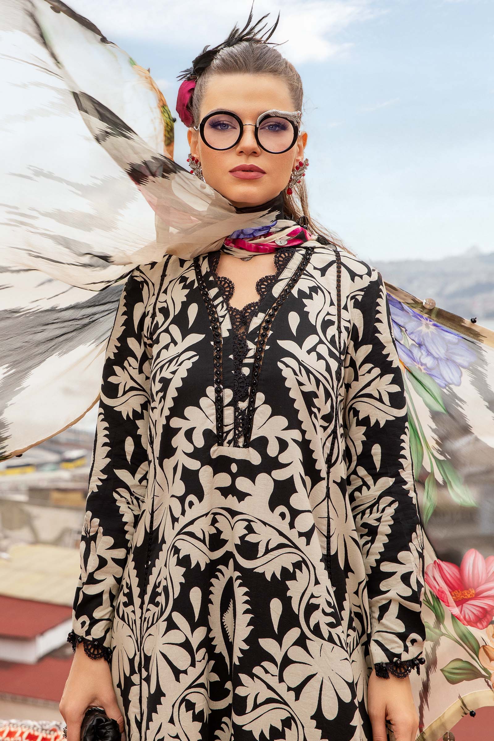 3 Piece Unstitched Printed Cambric Suit by Maria B| Sehra Collection