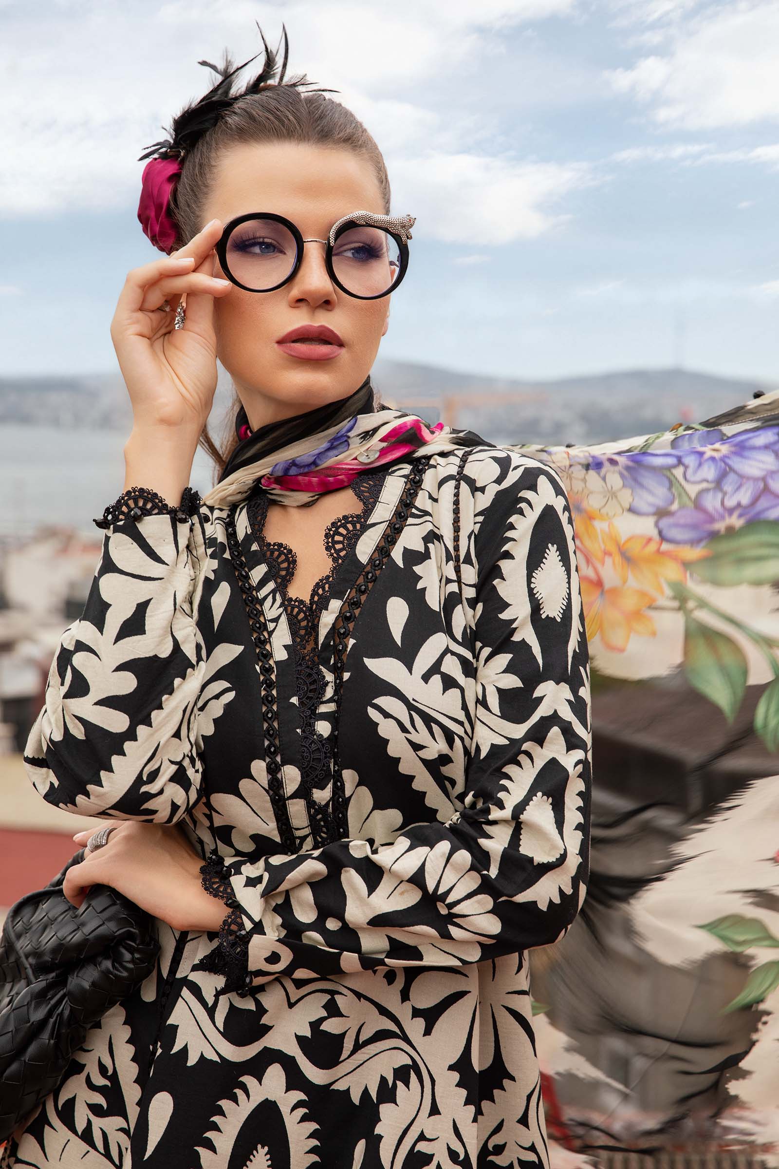 3 Piece Unstitched Printed Cambric Suit by Maria B| Sehra Collection