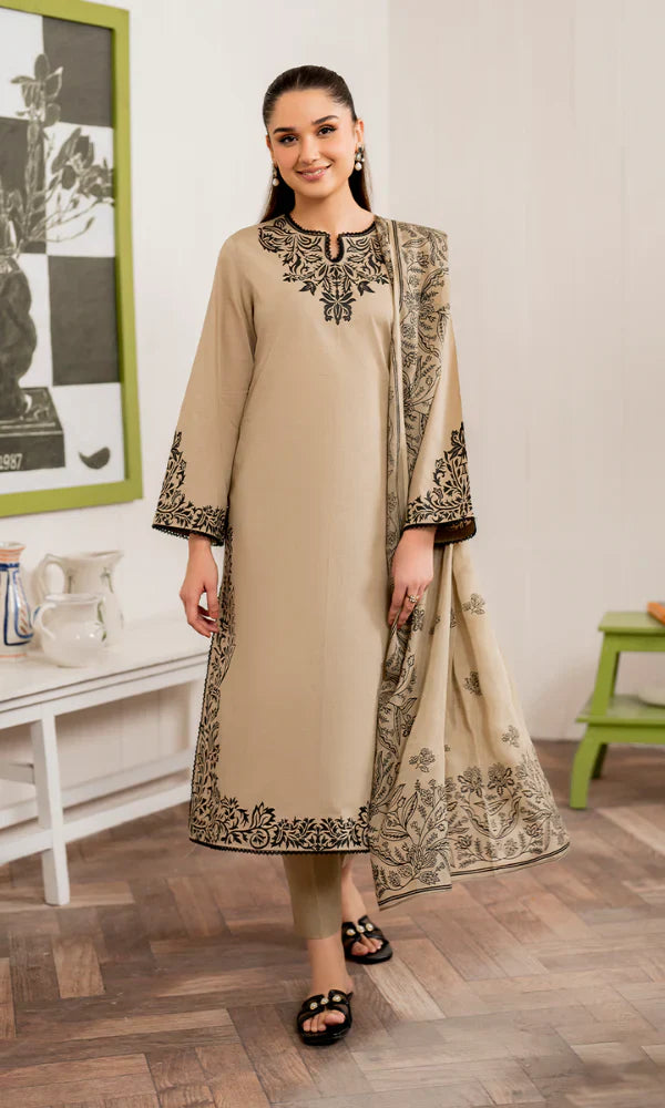 Garnet - 3PC Lawn Embroidered Suit- By Sehra Collection