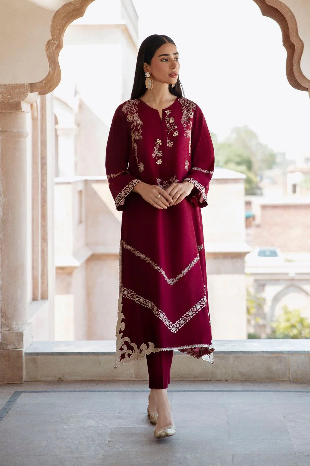 SUMMER LAWN 2 PIECE UNSTICHED FULL HEAVY EMB SUIT