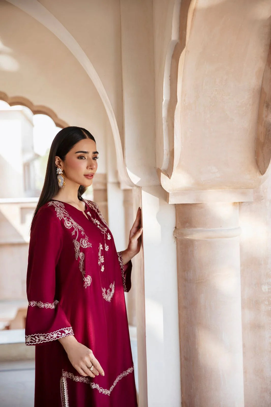 SUMMER LAWN 2 PIECE UNSTICHED FULL HEAVY EMB SUIT