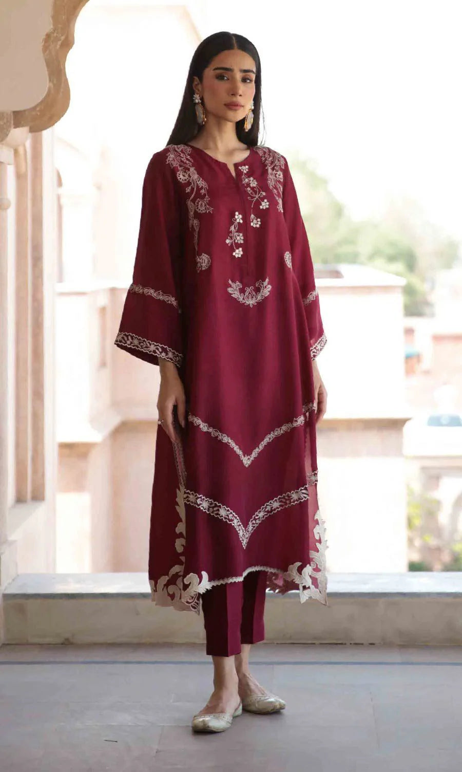 SUMMER LAWN 2 PIECE UNSTICHED FULL HEAVY EMB SUIT