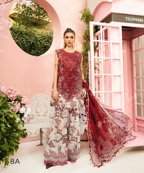 3 Piece Unstitched Embroidered Lawn Suit by Maria B
